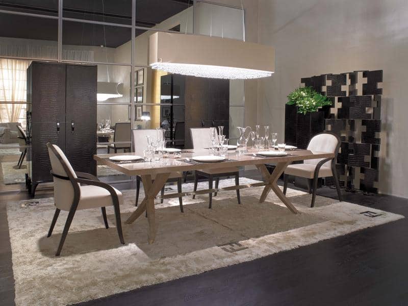 FF BRUNELLO ICE GREY ERABLE DINING TABLE  EPOQUE CHAIRS